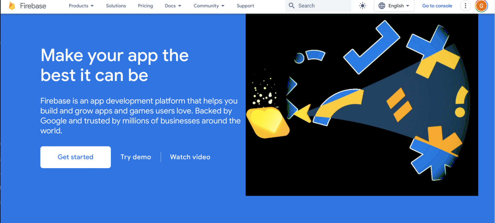 Firebase homepage
